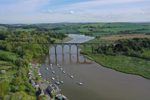 Photo Gallery Image - Aerial of viaduct, St Germans. Credit Chris Waters